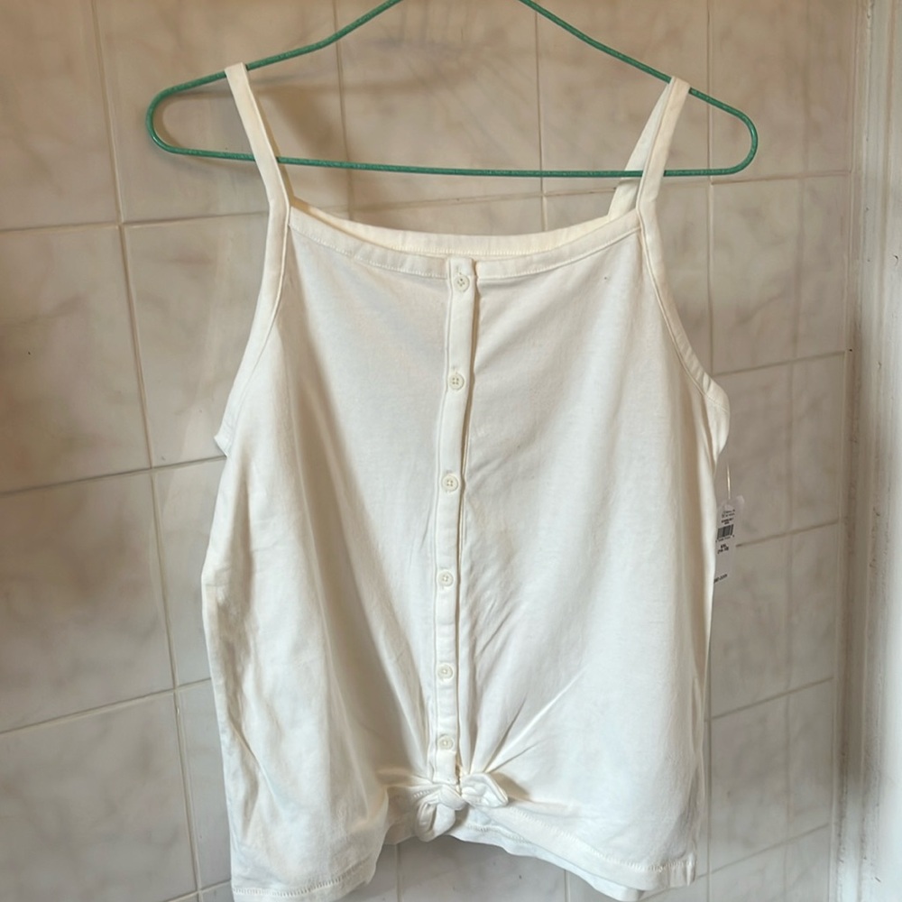 NWT GAP Kids Ivory Button-Front Tank Top in size xxl
